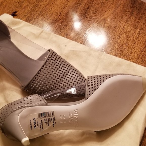 VINCE AURELIAN Pump Gray White 8 New - Picture 5 of 6
